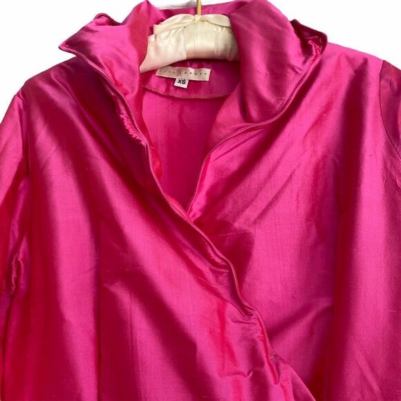 Vintage Lorain Croft Pink Silk Blouse Wired Collar - Picture 4 of 8